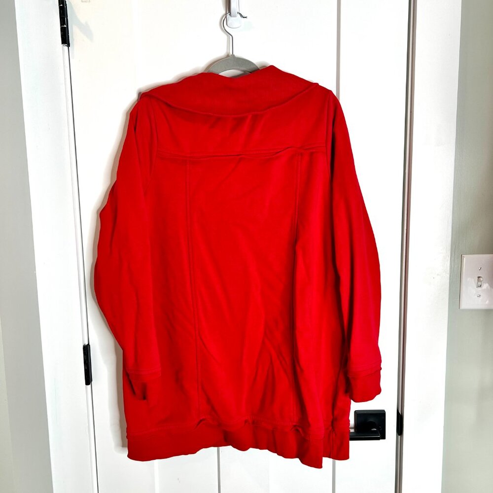 Soft Surroundings Red Snap Button Cowl Neck Pullover Sweater Long Sleeve Size 1X - Picture 5 of 5